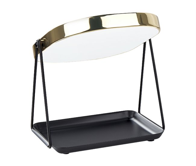 Beliani Espelho de maquilhagem CORREZE 24x15 Dourado