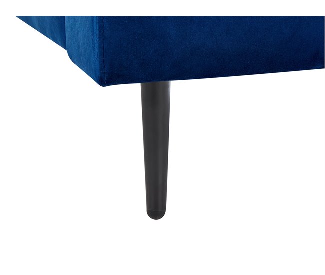 Beliani Chaise longue Veludo GUERET Azul Marino