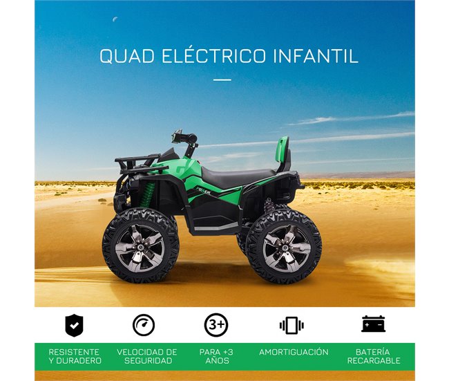 Quadriciclo Elétrico Infantil HOMCOM 370-170V90GN Verde