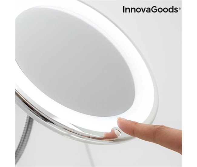 Espelho de Aumento LED com Braço Flexível e Ventosa IG814786 Branco