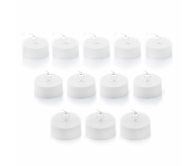 Conjunto de Velas de Chá LED Branco