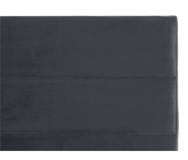 Beliani Cama com estrado Veludo BELLOU 214x185 Cinza Escuro