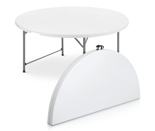 Diâmetro da mesa branco liso Branco/cinza