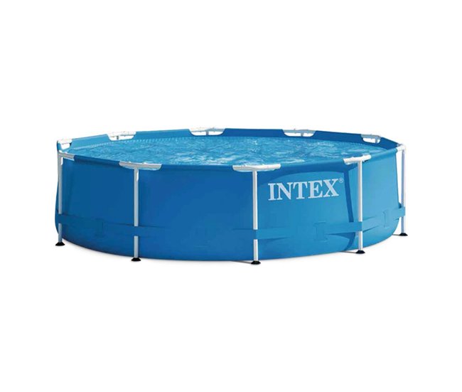 Piscina Intex redonda com estrutura metálica 305x76 cm 4485 litros + sistema de filtragem Azul