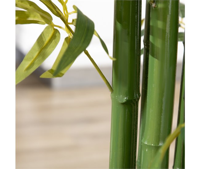 Planta Artificial Poliéster, bambu, PP, cimento HOMCOM Verde