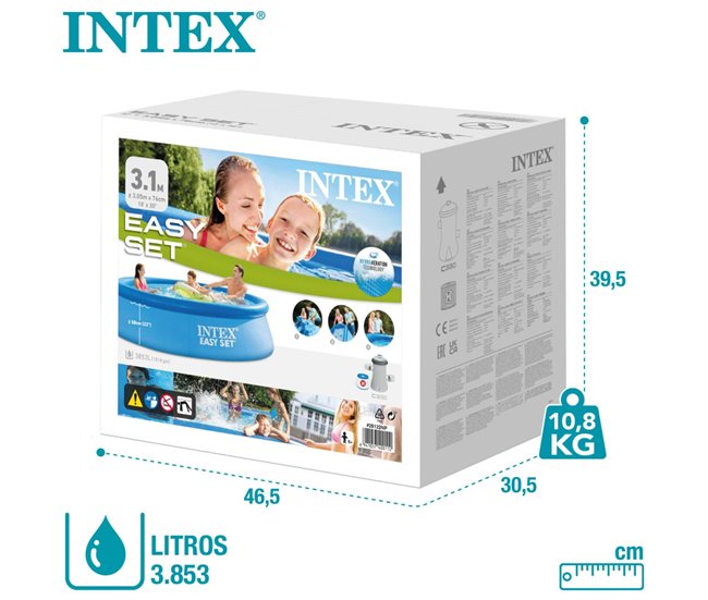 Piscina insuflável INTEX Easy Set 3853 l com sistema de filtragem Azul
