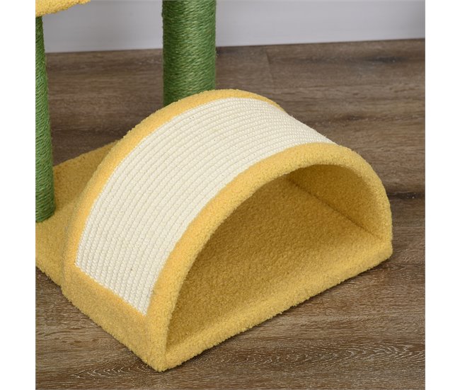 Árvore Arranhador para Gatos PawHut D30-582V00YL Amarelo