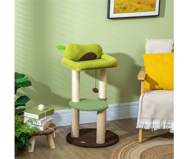 Árvore Arranhador para Gatos PawHut D30-579V00GN Verde