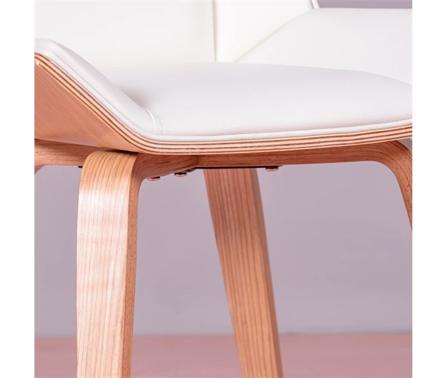 Cadeira em bordo e couro sintético - Nordic S Branco