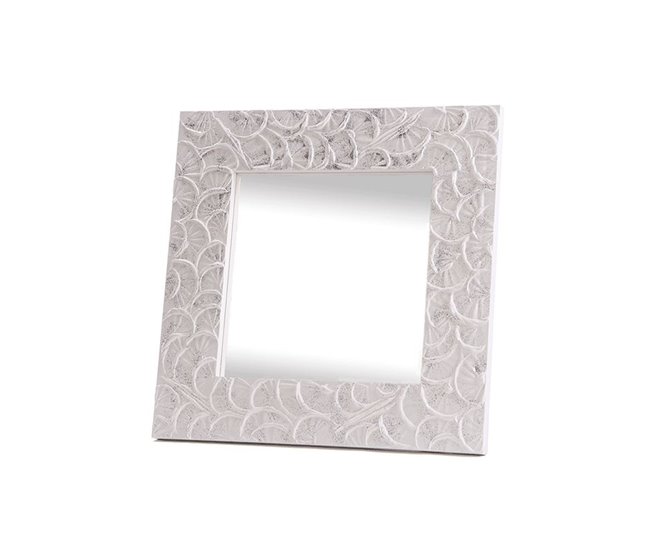 Espelho artesanal Abanico Branco