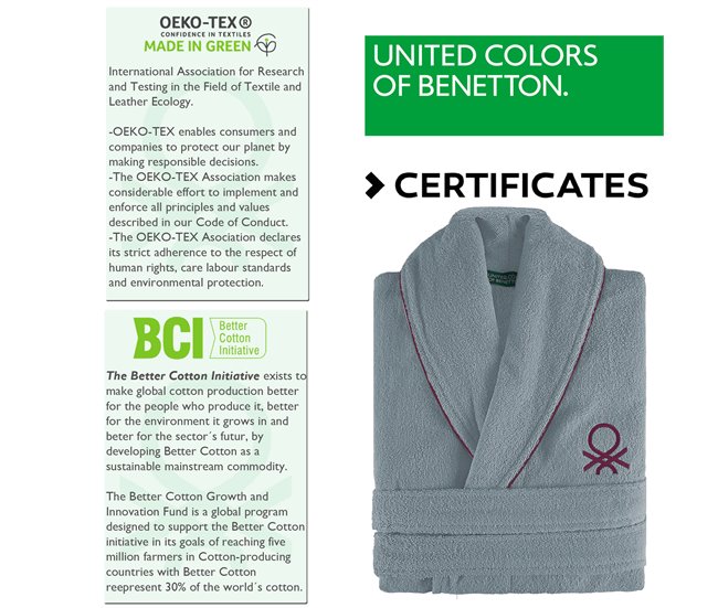 Benetton 360 GSM 100% algodão Cinza