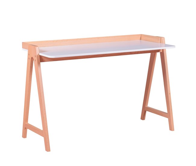 Mesa minimalista de madeira - Pop 123x53 Branco