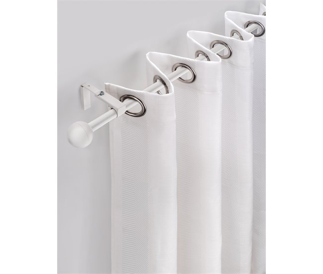 Varão de cortina extensível ROUND 120-210 cm Branco