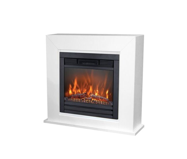 Xaralyn Adra Lucius 1400W lareira com efeito de chama e madeira decorativa, Branco Branco