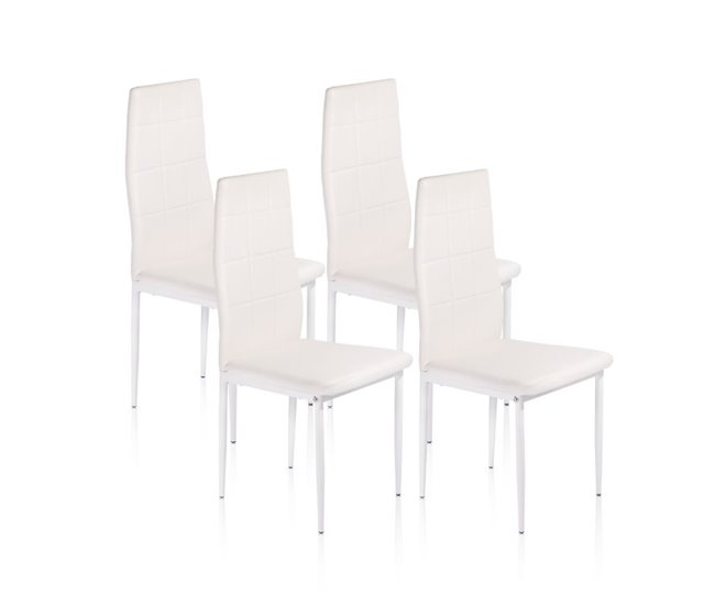 Conjunto de 4 cadeiras de jantar Laia Branco