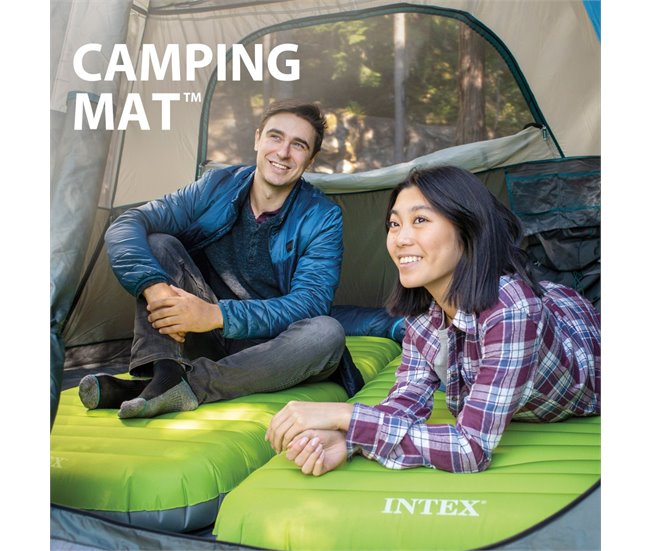 Colchão inflável individual TruAire Camping Mat c/inflador incluído INTEX Verde