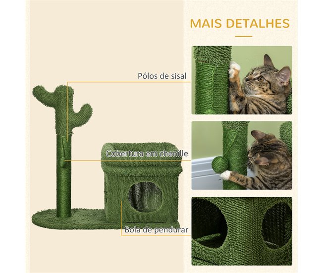 Arranhador para Gatos PawHut D30-581V00GN Verde