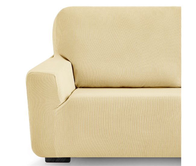  Capa de sofá elástica em tecido Eiffel adaptável. Protector de capa de sofá Milan. 3 lugares (180-230 cm) Bege