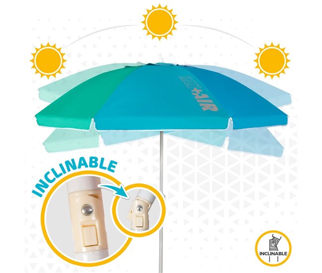Guarda-sol à prova de vento com proteção UV50 Aktive Beach Multicor
