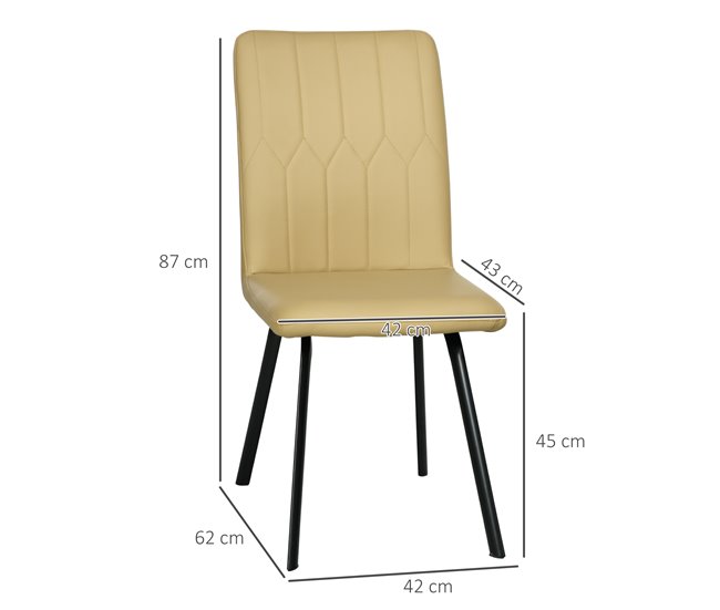 Cadeiras de jantar HOMCOM 835-570 Amarelo