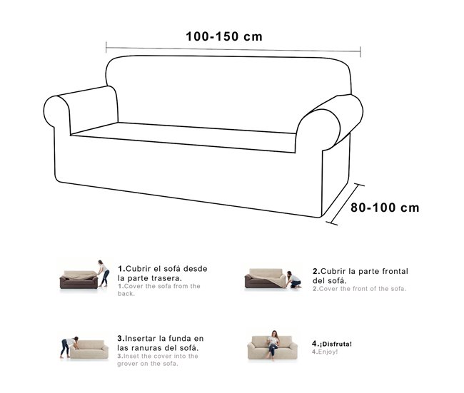 Caixa de sofá de 2 assentos Cinza