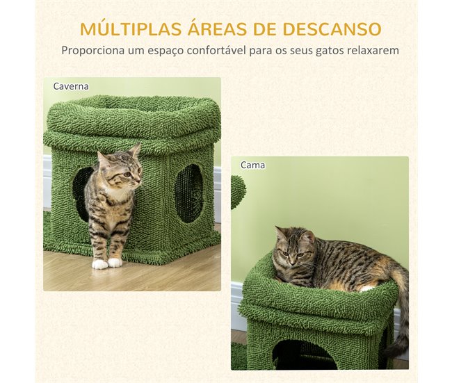 Arranhador para Gatos PawHut D30-581V00GN Verde