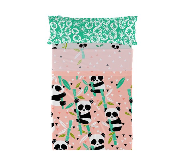 Panda garden pink jogo de lençol 