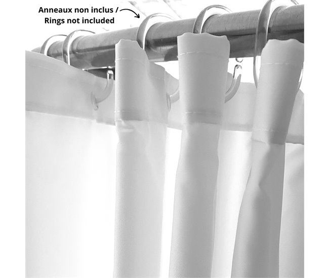 Coleção de construto spirella, cortina de chuveiro têxtil Branco
