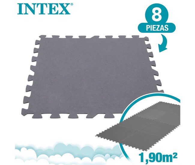 Tapete de protecção INTEX almofadado de chão Cinza
