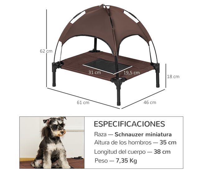 Cama elevada para animais de estimação PawHut D04-057 