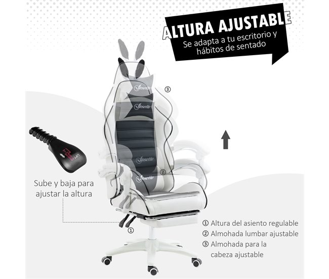  Cadeira para jogos Vinsetto 921-621V00BK Preto
