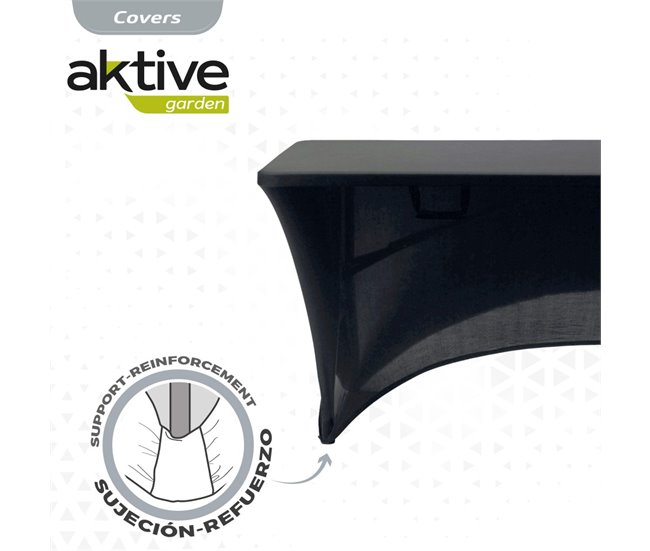 Capa elástica para mesa retangular 180 cm preta Aktive Preto