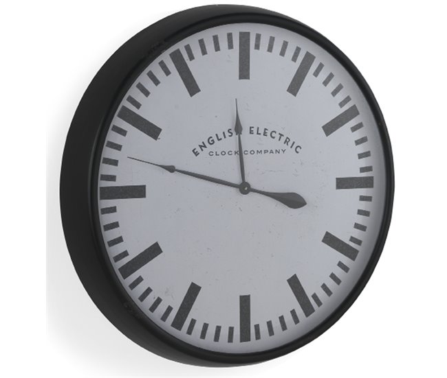 Relógio de parede metálico Preto