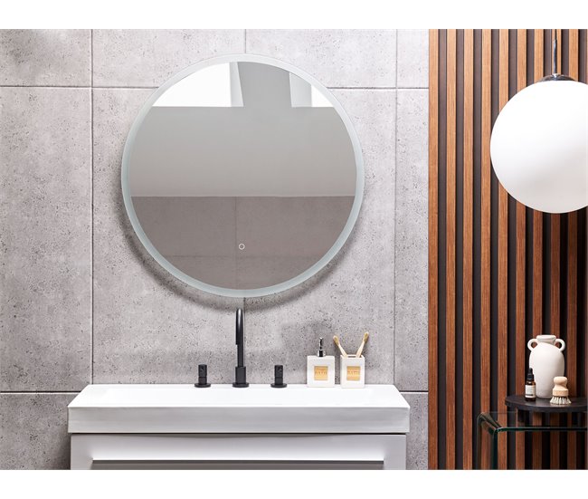 Beliani Espelho de Casa de Banho DEAUVILLE GR242213181