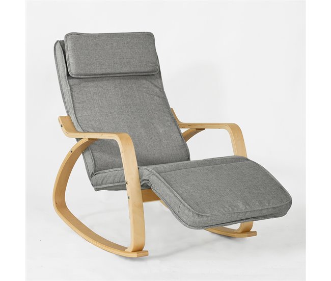 Cadeira de baloiço Design Poltrona FST18-DG SoBuy Cinza
