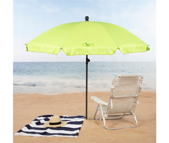 Aktive Beach Guarda-sol grande inclinável verde 200 cm UV30 Verde