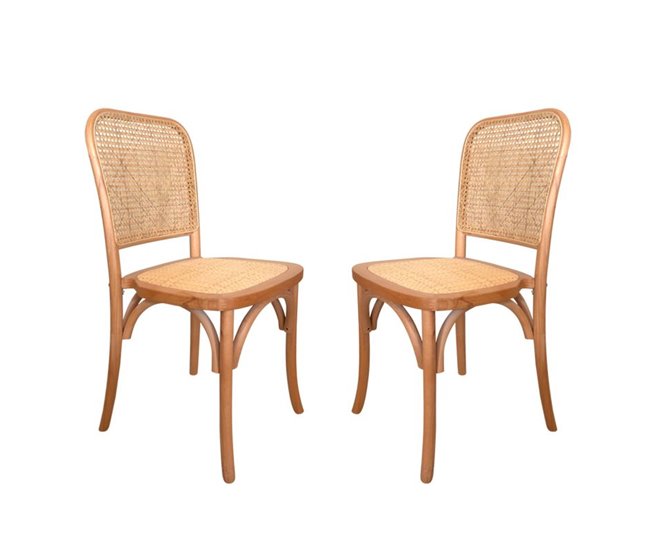 Conjunto de 2 cadeiras de jantar Toscana Castanho