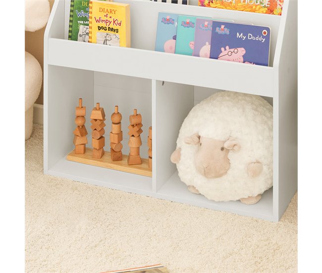 Estante de livros para crianças com 3 prateleiras KMB01-W SoBuy Branco