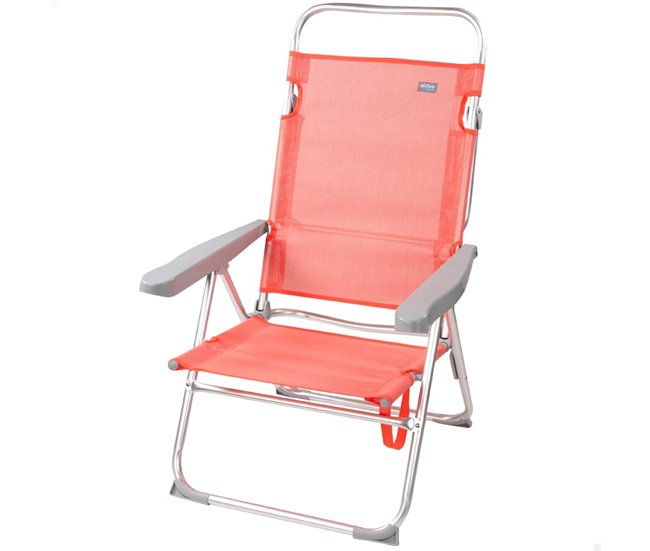 Cadeira baixa reclinável em alumínio coral Aktive Laranja