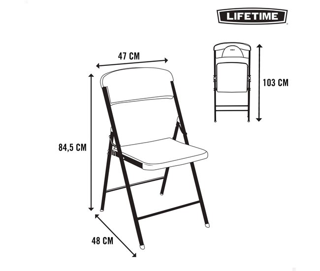 Cadeira dobrável ultra-resistente Lifetime UV100 Branco