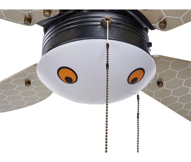 Beliani Lâmpada de teto com ventilador DOLORES Preto