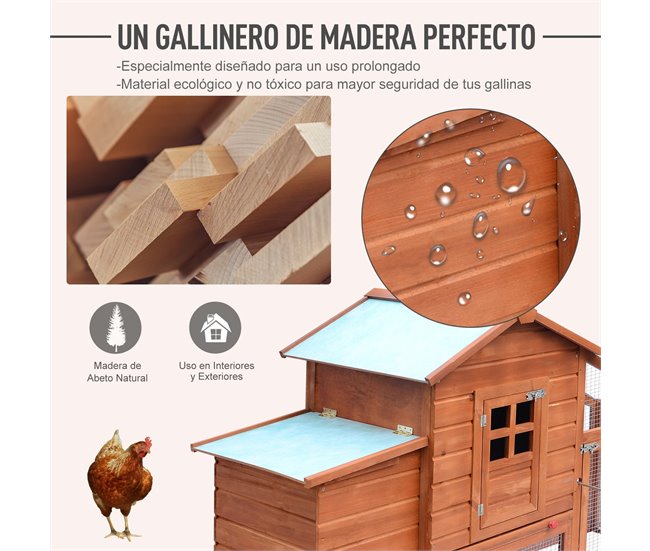  PawHut Galinheiro de madeira D3-0021 Madeira