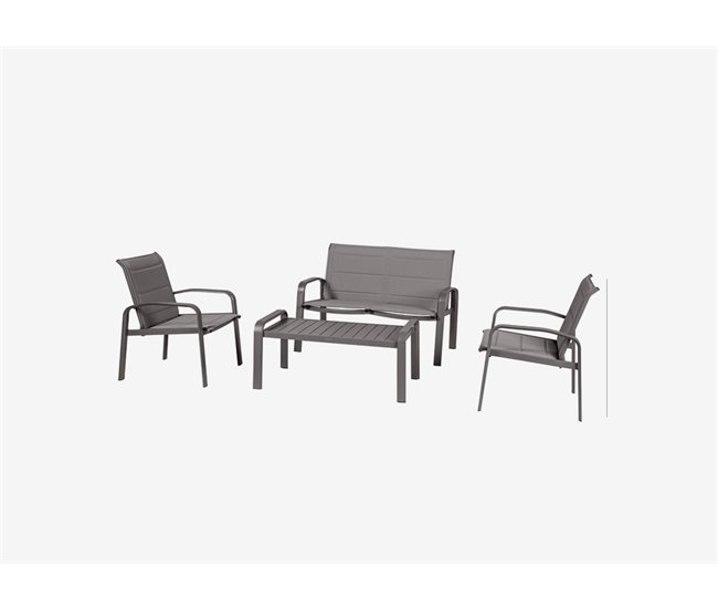ELYN set de jardim, mesa e 4 cadeiras Cinza