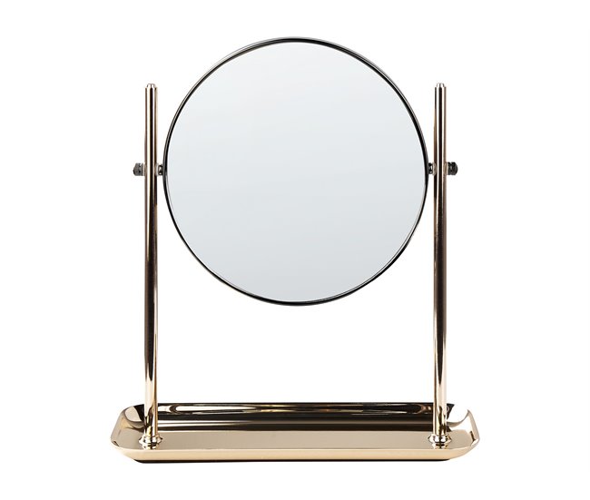 Beliani Espelho de maquilhagem FINISTERE Dourado