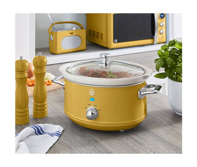Máquina de Cozinha Slow Cooker SWAN SF17021CNEU Amarelo
