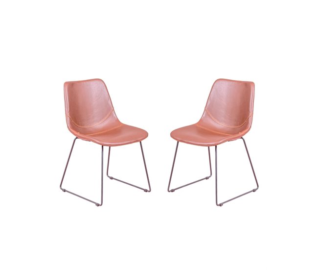 Conjunto de 2 cadeiras industriais - City Castanho