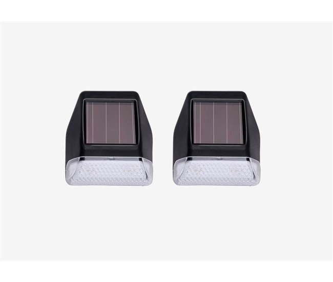 Conjunto 2 candeeiros solares de parede GRUNDIG 7,3X3,9X6,7 cm Preto
