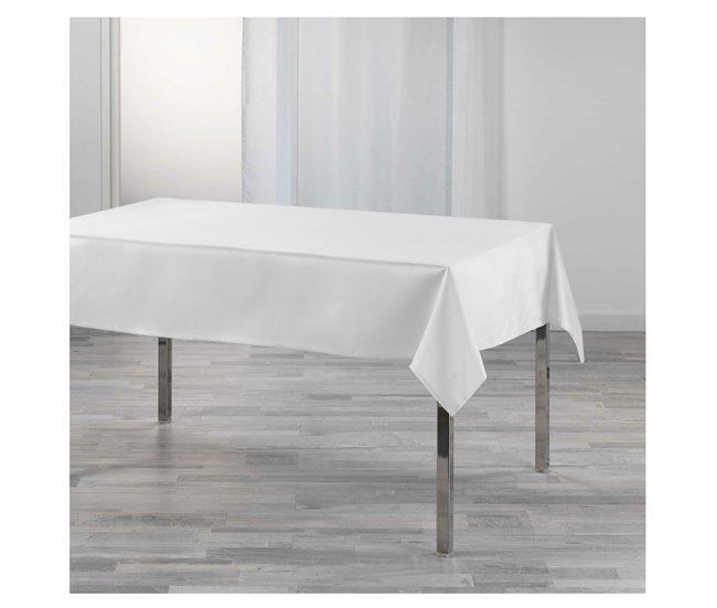  Acomoda Textil - Toalha de mesa de borracha nervurada resistente a manchas. Branco/cinza