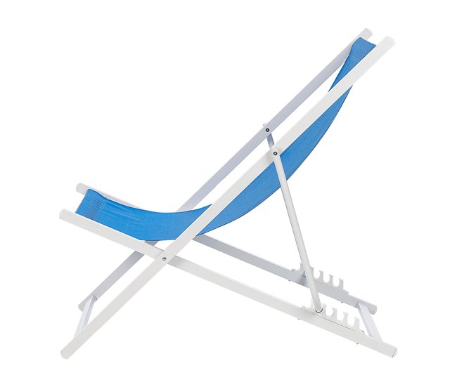 Beliani Cadeira lounge/relax LOCRI II Azul
