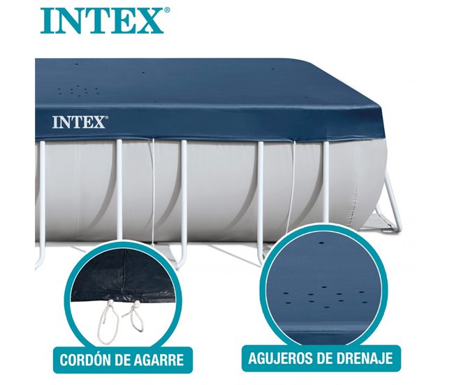 Cobertura INTEX piscina retangular prisma frame Azul
